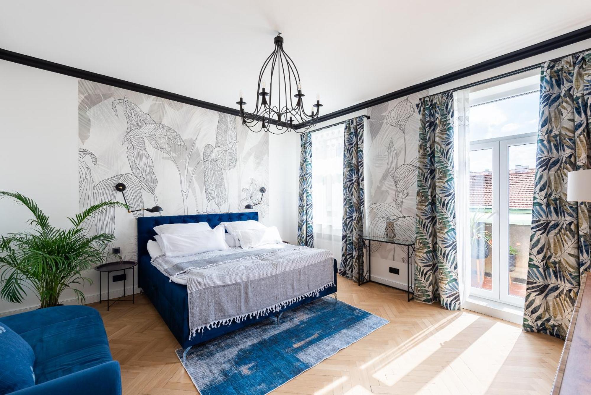 Luxury Apartment With A Balcony And A Terrace Prága Kültér fotó